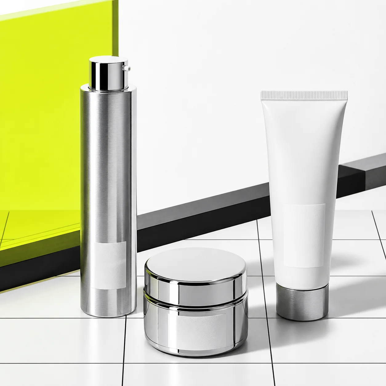 Brushed-aluminium skincare serum bottle